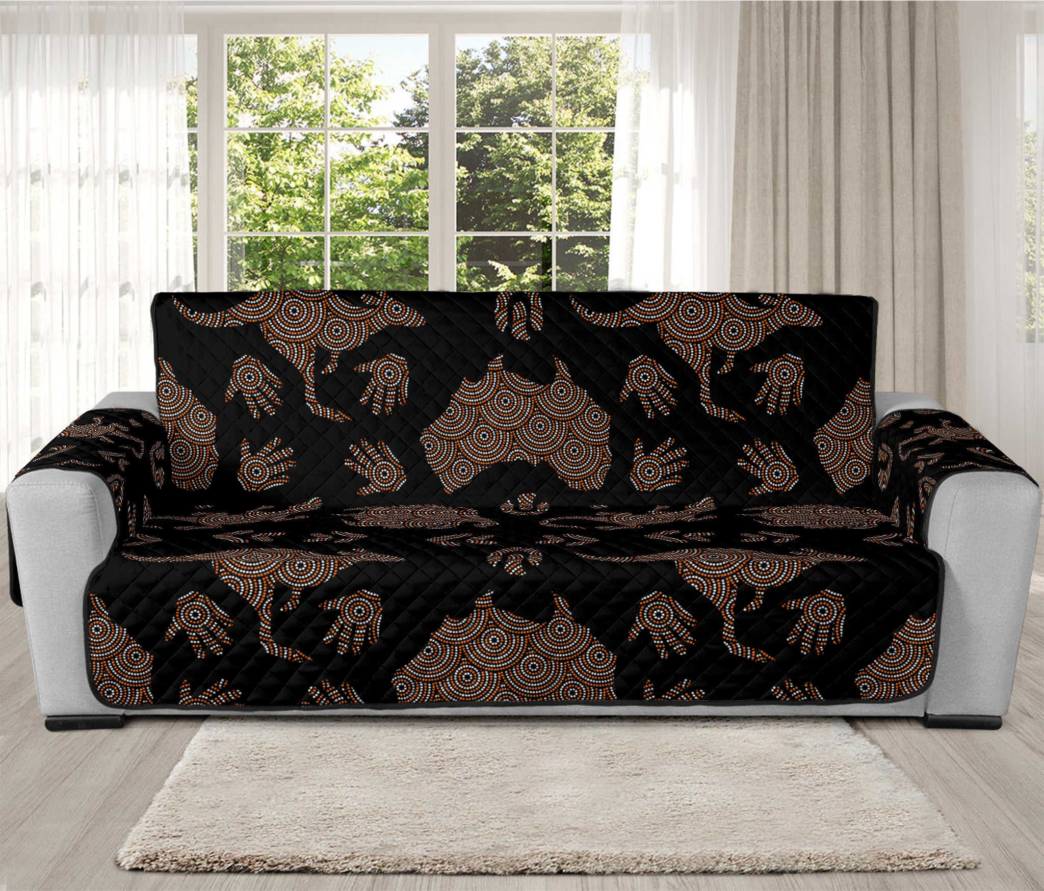 Aboriginal Australian Pattern Print Oversized Sofa Protector