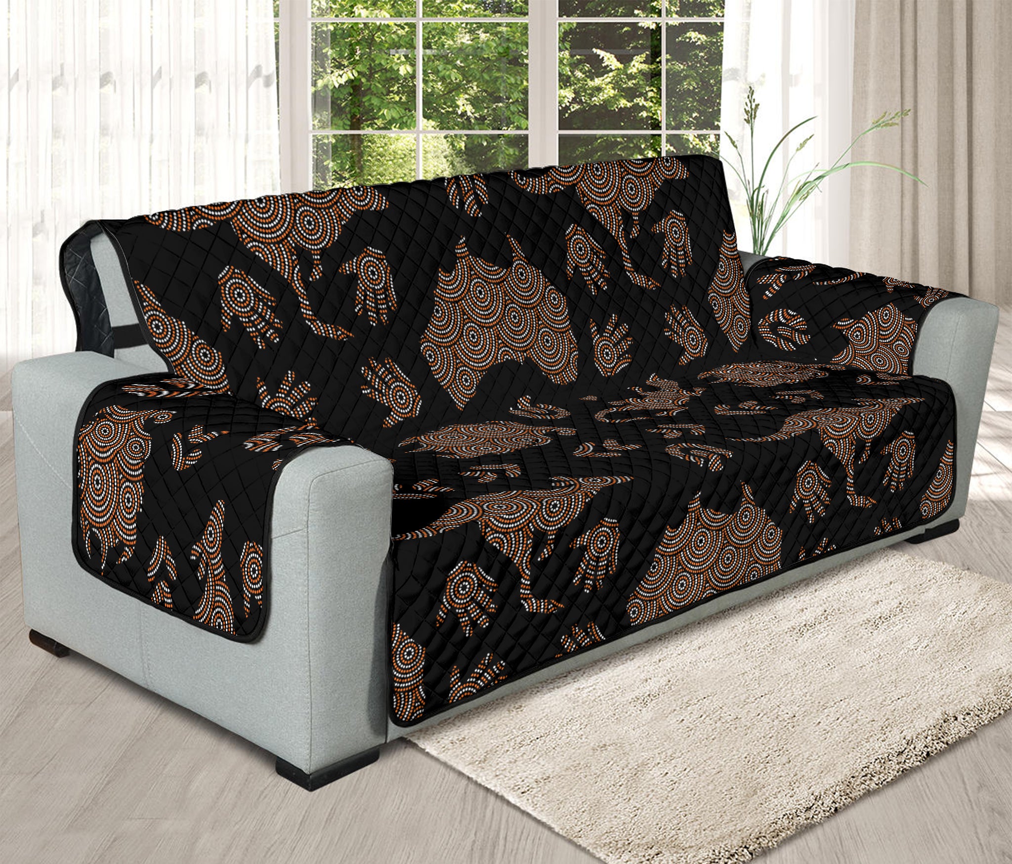 Aboriginal Australian Pattern Print Oversized Sofa Protector