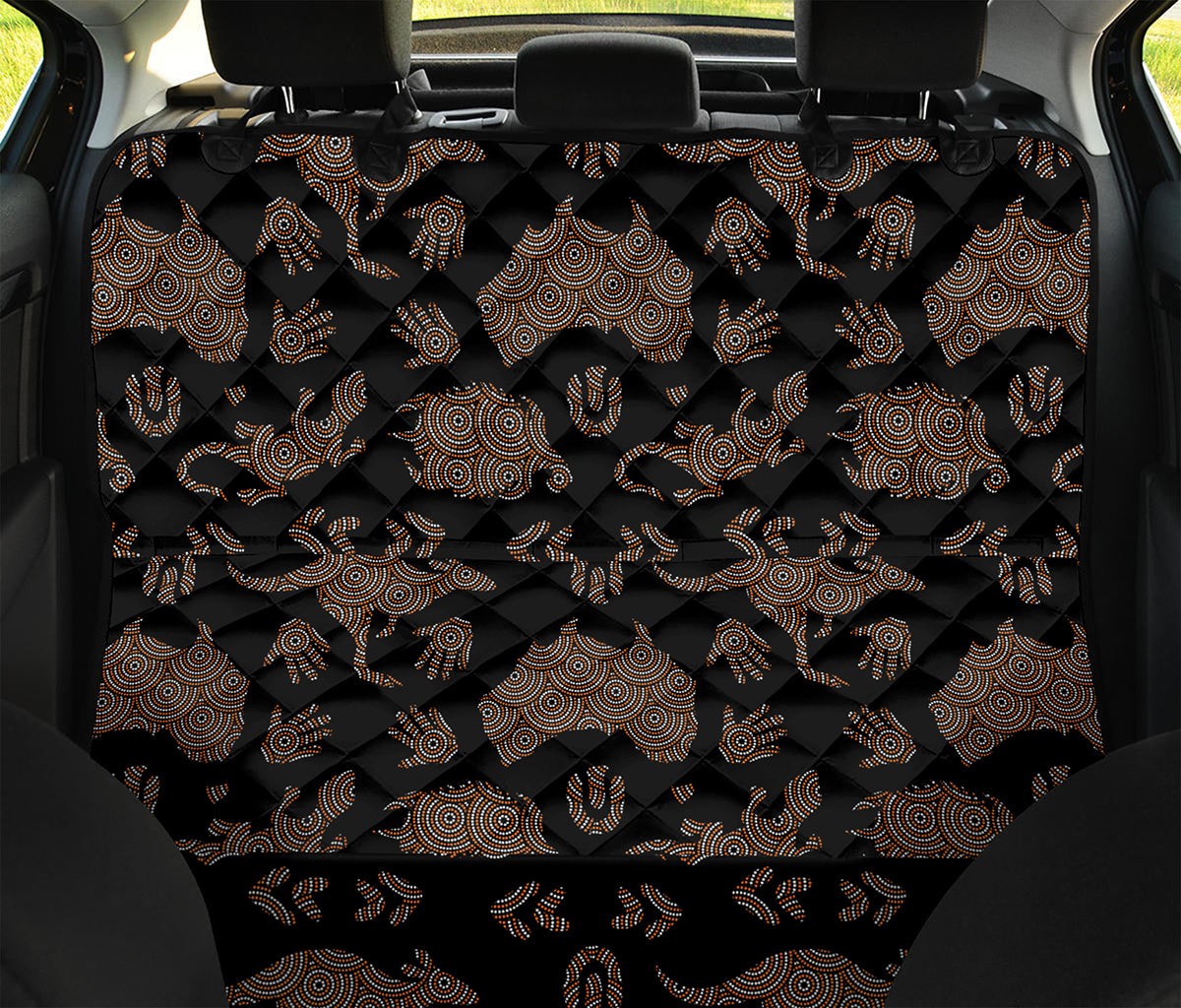 Aboriginal Australian Pattern Print Pet Car Back Seat Cover