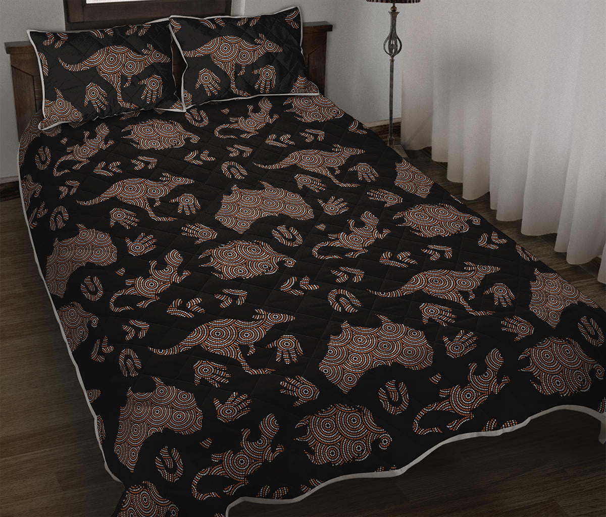 Aboriginal Australian Pattern Print Quilt Bed Set