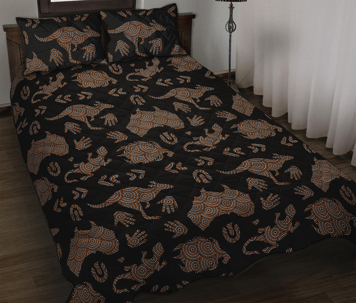 Aboriginal Australian Pattern Print Quilt Bed Set