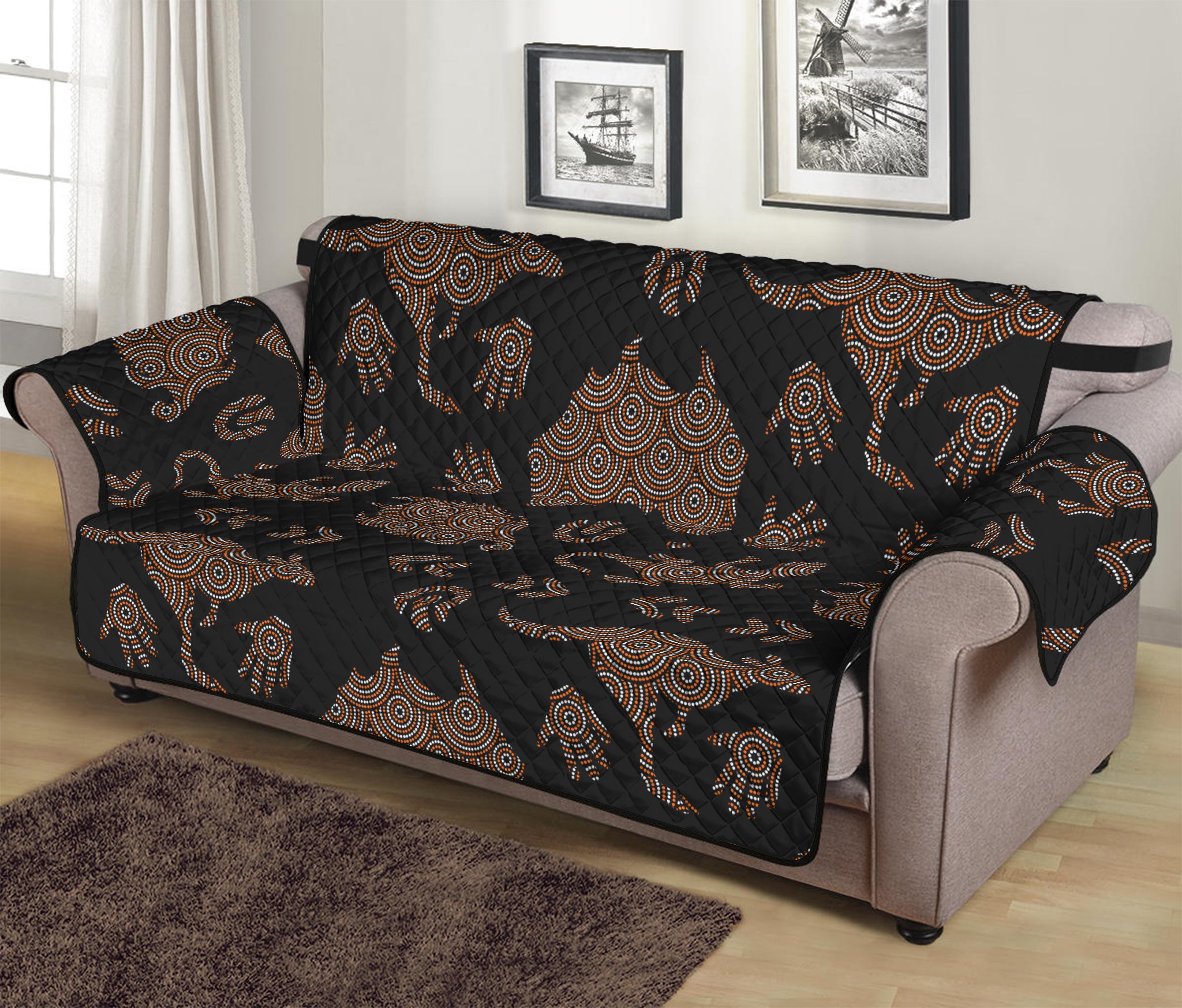 Aboriginal Australian Pattern Print Sofa Protector