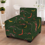 Aboriginal Boomerang And Kangaroo Print Armchair Slipcover