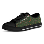 Aboriginal Boomerang And Kangaroo Print Black Low Top Shoes