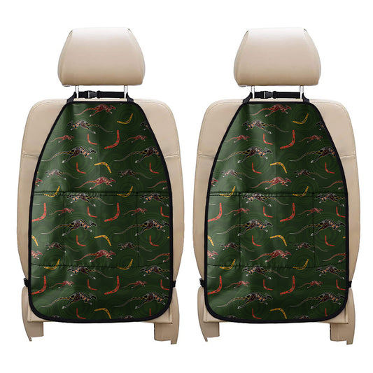 Aboriginal Boomerang And Kangaroo Print Car Seat Organizers