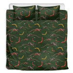 Aboriginal Boomerang And Kangaroo Print Duvet Cover Bedding Set