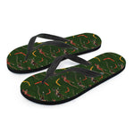 Aboriginal Boomerang And Kangaroo Print Flip Flops