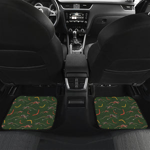 Aboriginal Boomerang And Kangaroo Print Front and Back Car Floor Mats