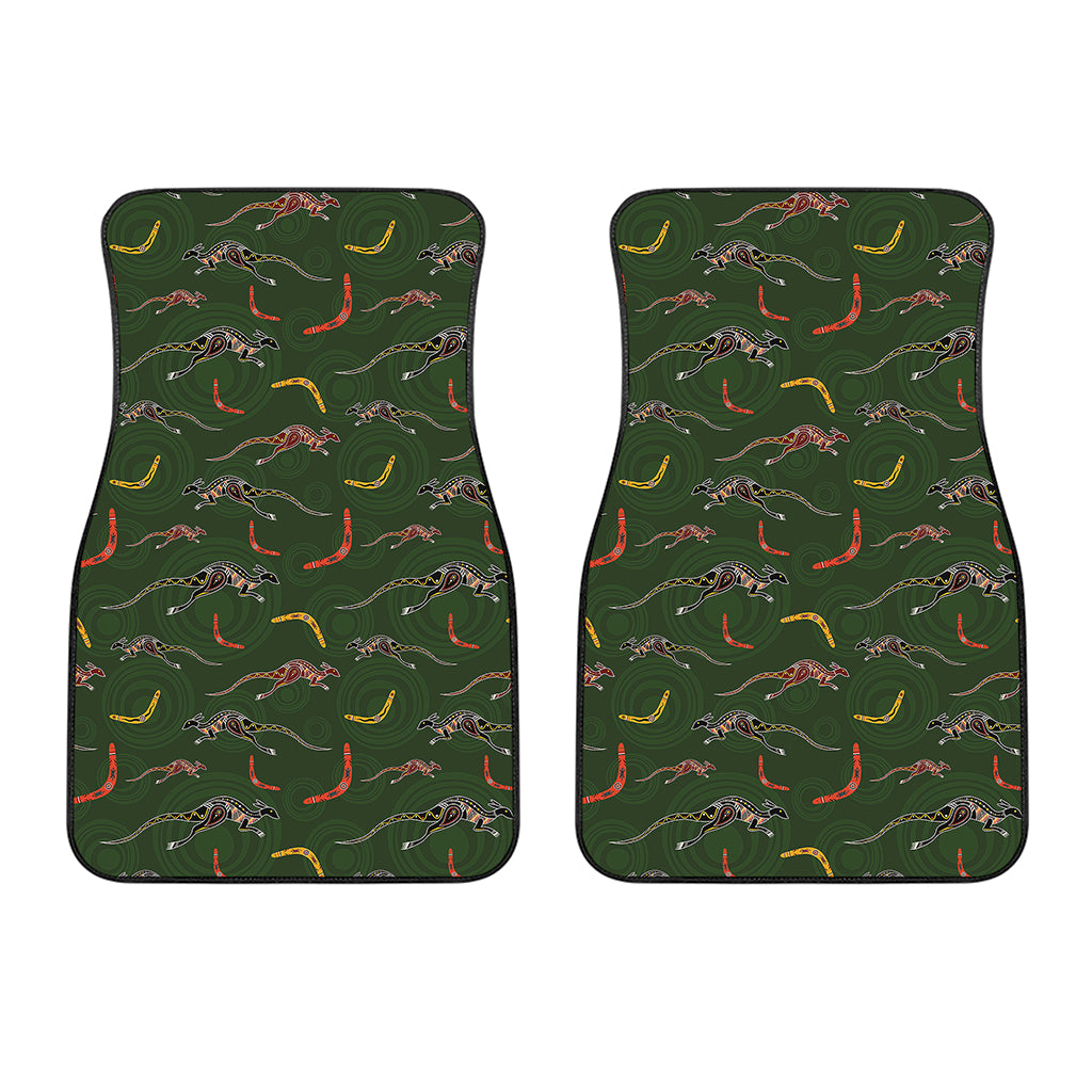 Aboriginal Boomerang And Kangaroo Print Front Car Floor Mats