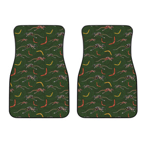 Aboriginal Boomerang And Kangaroo Print Front Car Floor Mats