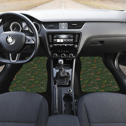Aboriginal Boomerang And Kangaroo Print Front Car Floor Mats