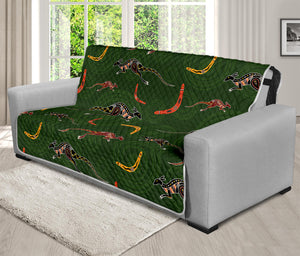 Aboriginal Boomerang And Kangaroo Print Futon Protector