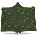 Aboriginal Boomerang And Kangaroo Print Hooded Blanket
