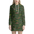Aboriginal Boomerang And Kangaroo Print Pullover Hoodie Dress
