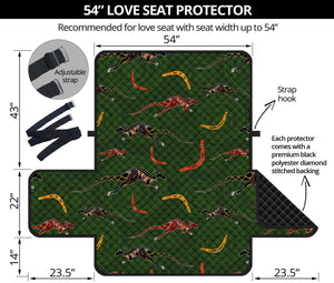 Aboriginal Boomerang And Kangaroo Print Loveseat Protector