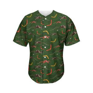 Aboriginal Boomerang And Kangaroo Print Men's Baseball Jersey