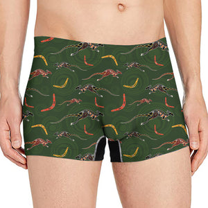 Aboriginal Boomerang And Kangaroo Print Men's Boxer Briefs