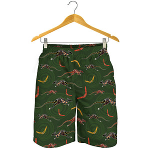 Aboriginal Boomerang And Kangaroo Print Men's Shorts