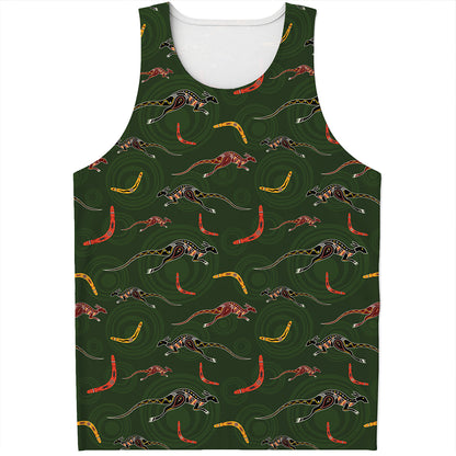 Aboriginal Boomerang And Kangaroo Print Men's Tank Top