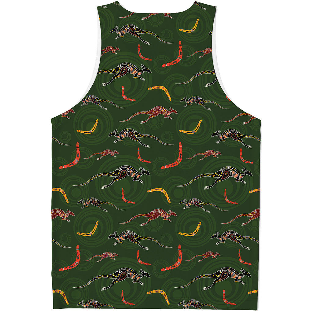 Aboriginal Boomerang And Kangaroo Print Men's Tank Top