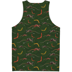 Aboriginal Boomerang And Kangaroo Print Men's Tank Top