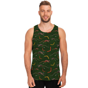 Aboriginal Boomerang And Kangaroo Print Men's Tank Top