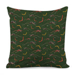 Aboriginal Boomerang And Kangaroo Print Pillow Cover