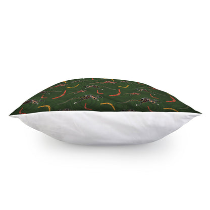 Aboriginal Boomerang And Kangaroo Print Pillow Cover