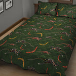 Aboriginal Boomerang And Kangaroo Print Quilt Bed Set
