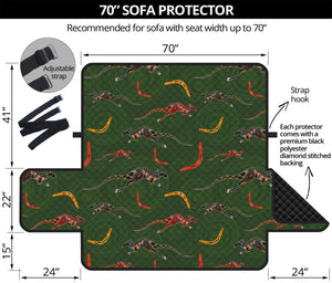 Aboriginal Boomerang And Kangaroo Print Sofa Protector