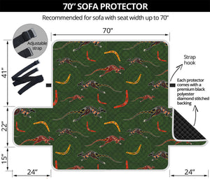 Aboriginal Boomerang And Kangaroo Print Sofa Protector