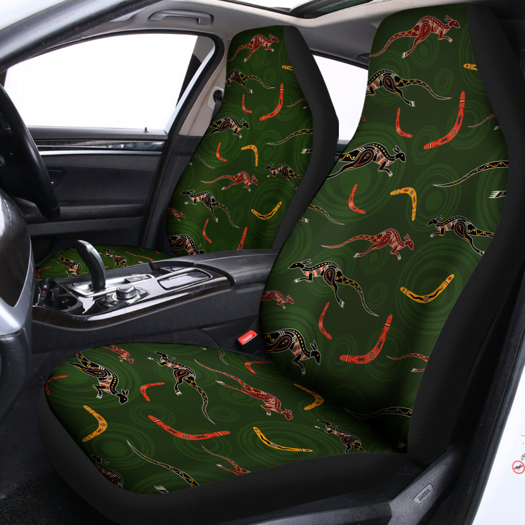 Aboriginal Boomerang And Kangaroo Print Universal Fit Car Seat Covers