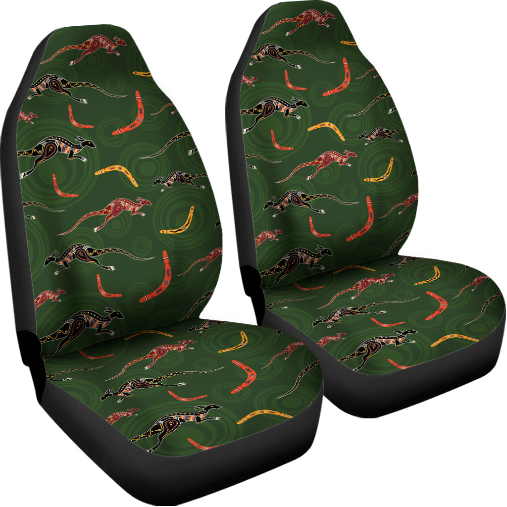 Aboriginal Boomerang And Kangaroo Print Universal Fit Car Seat Covers