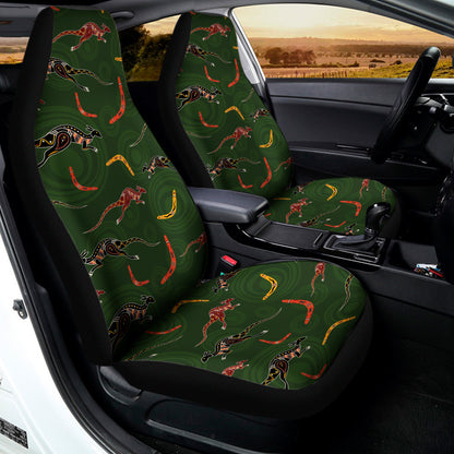 Aboriginal Boomerang And Kangaroo Print Universal Fit Car Seat Covers