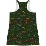 Aboriginal Boomerang And Kangaroo Print Women's Racerback Tank Top