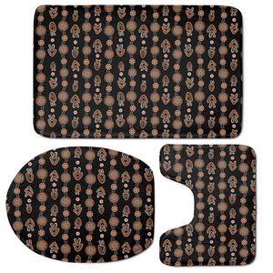 Aboriginal Boomerang Pattern Print 3 Piece Bath Mat Set