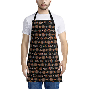 Aboriginal Boomerang Pattern Print Apron