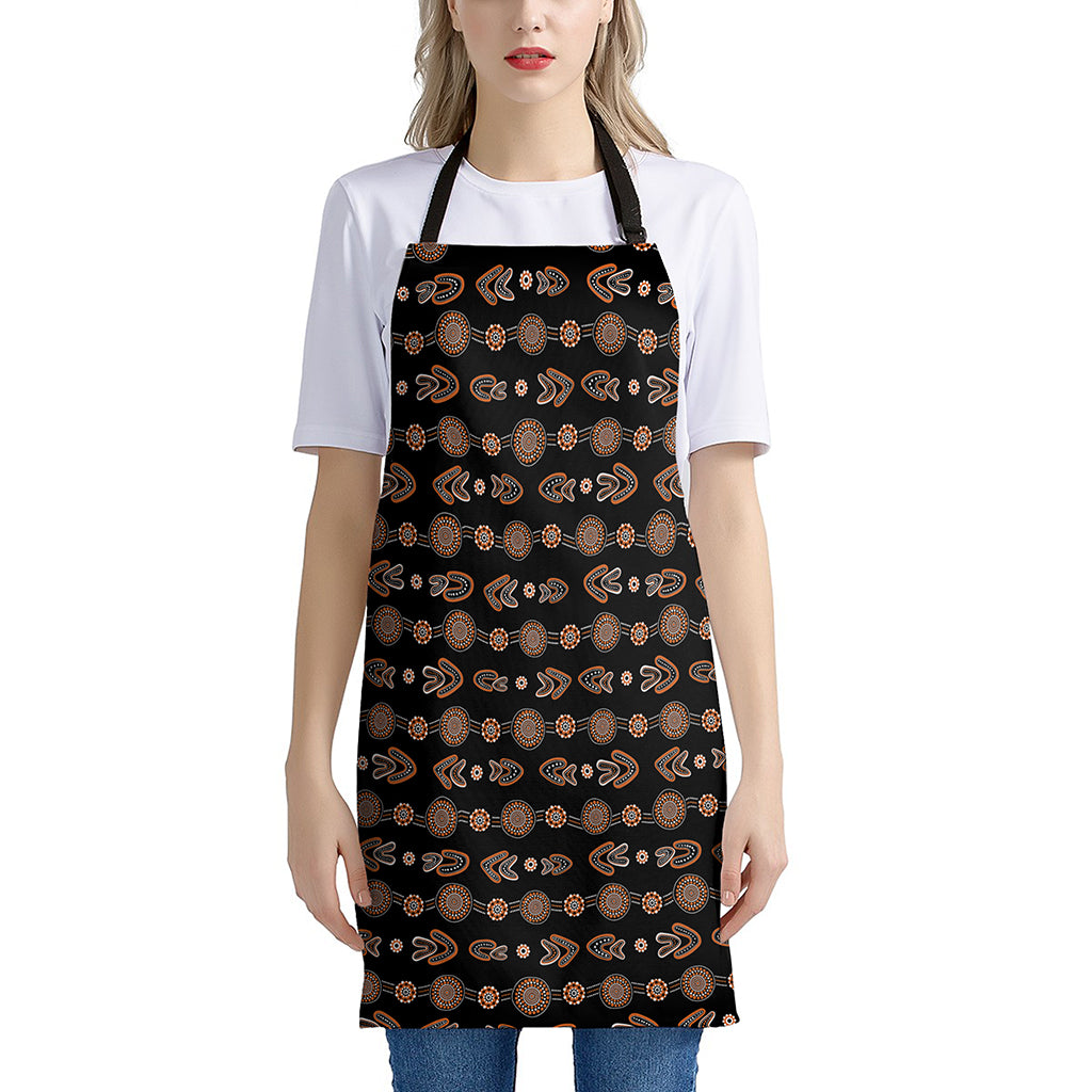 Aboriginal Boomerang Pattern Print Apron