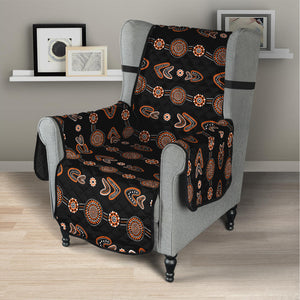 Aboriginal Boomerang Pattern Print Armchair Protector