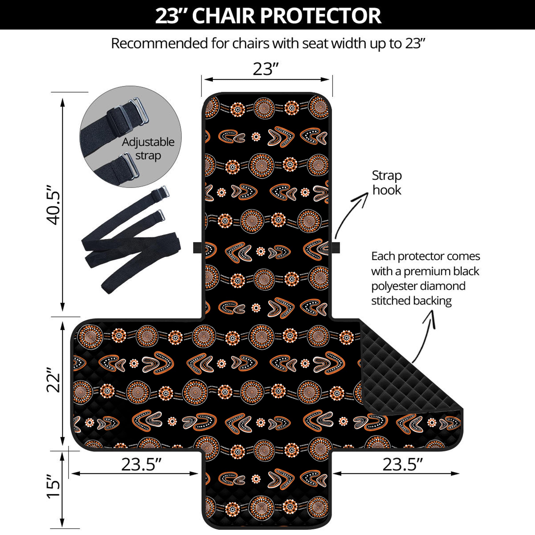 Aboriginal Boomerang Pattern Print Armchair Protector