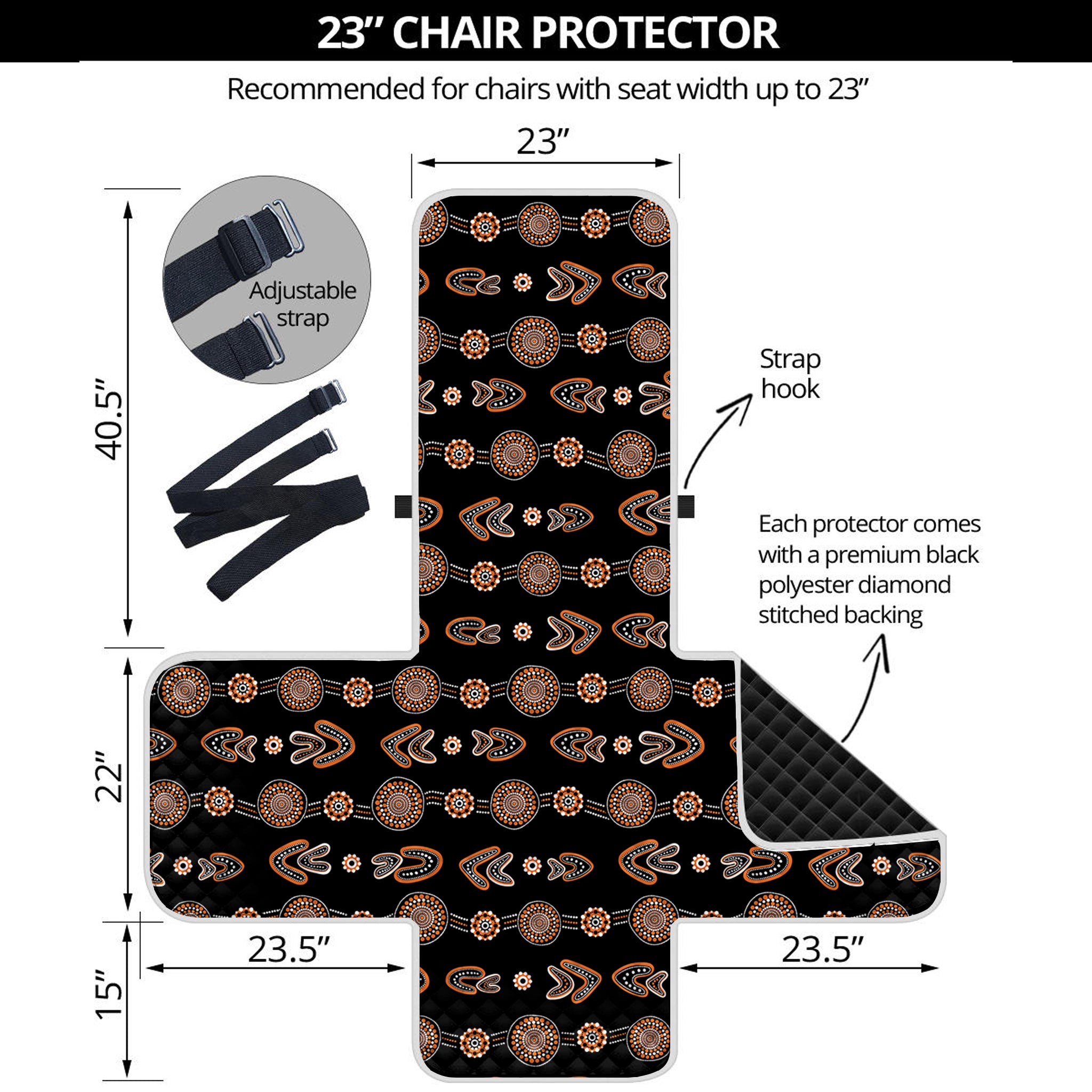 Aboriginal Boomerang Pattern Print Armchair Protector