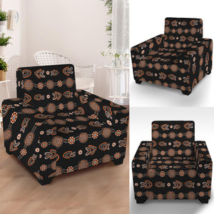 Aboriginal Boomerang Pattern Print Armchair Slipcover