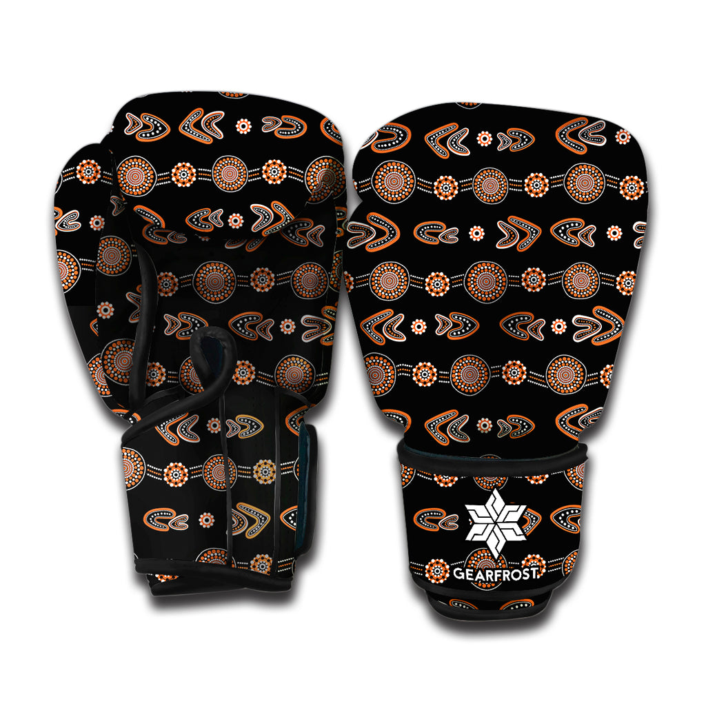 Aboriginal Boomerang Pattern Print Boxing Gloves