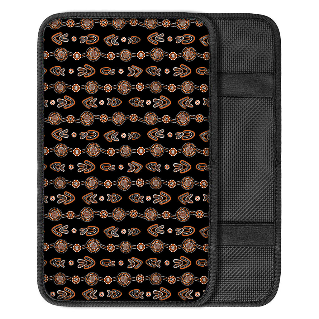 Aboriginal Boomerang Pattern Print Car Center Console Cover