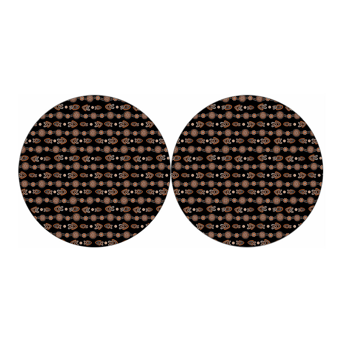 Aboriginal Boomerang Pattern Print Car Coasters