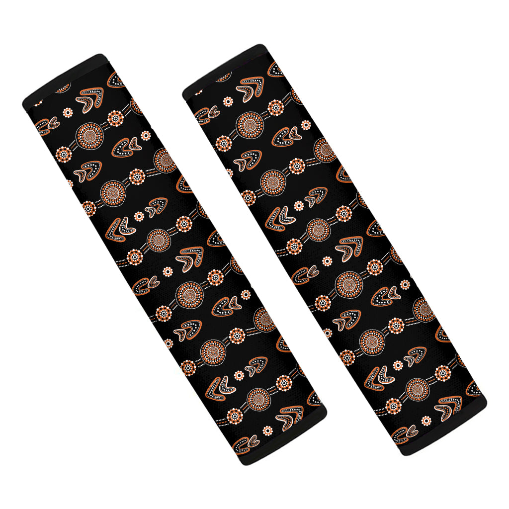 Aboriginal Boomerang Pattern Print Car Seat Belt Covers
