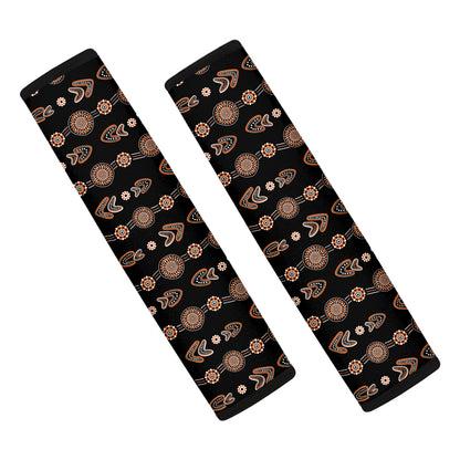 Aboriginal Boomerang Pattern Print Car Seat Belt Covers