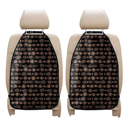 Aboriginal Boomerang Pattern Print Car Seat Organizers