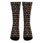 Aboriginal Boomerang Pattern Print Crew Socks