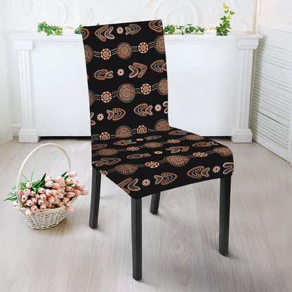 Aboriginal Boomerang Pattern Print Dining Chair Slipcover